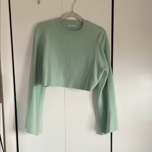 Zara Mint Green Crop Sweater Top